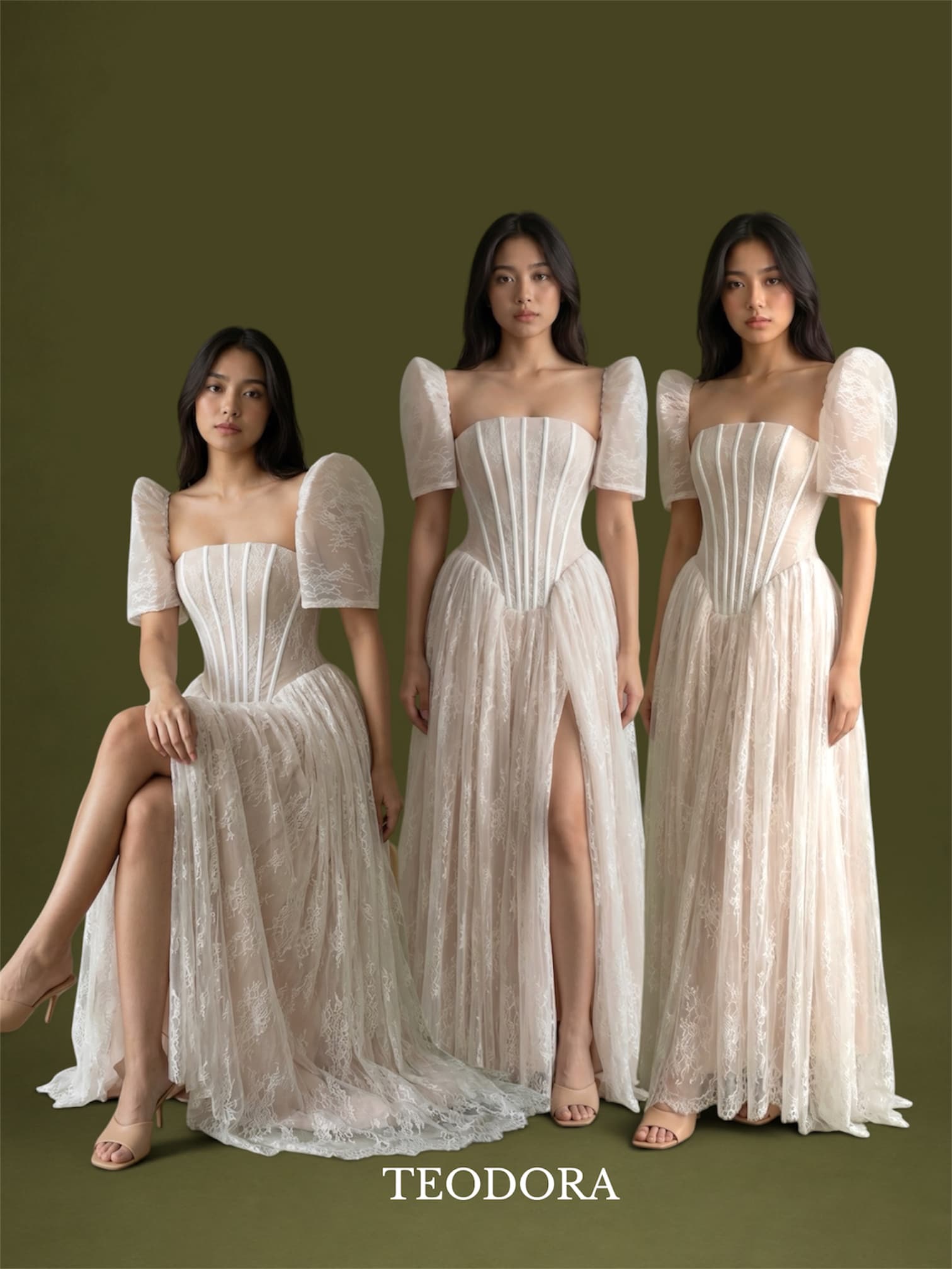 Teodora - Corset lace, A-line sweep